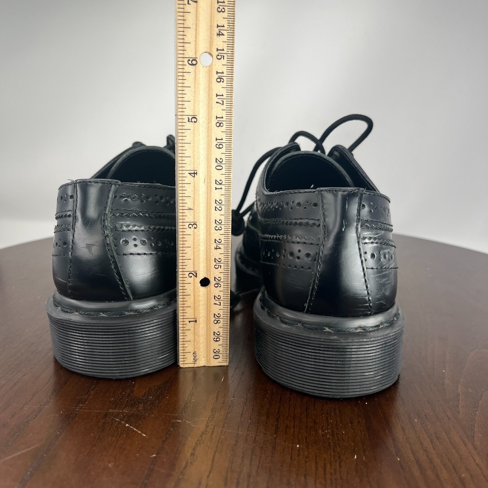 Dr Martens Oxford 3989 Shoes Men 6 Black Leather Smooth Wingtip Brogue Derby W7 - Picture 9 of 16